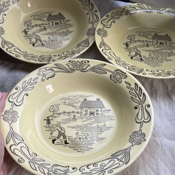Bucks county Royal China soup salad bowls lot of 3 Mid century Sebring , Ohio. - Picture 2 of 9